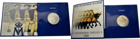 JUAN CARLOS I. 2.000 pesetas. 2000. V Centenario de Carlos V. Cartera/blister FNMT. FDC