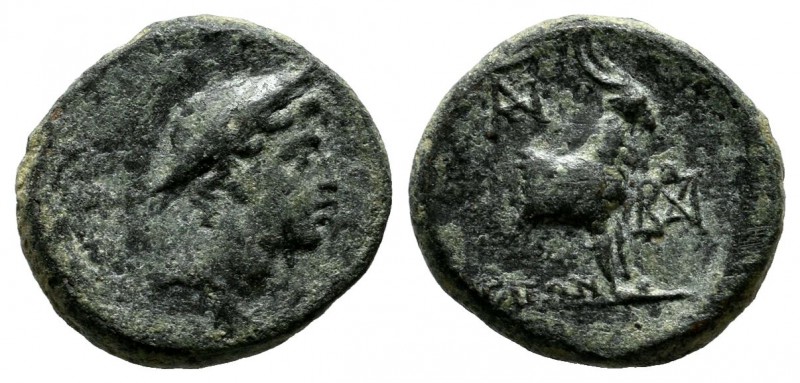 Aeolis, Aigai. ca.1st-2nd centuries BC. Æ (14mm, 1.98g). Draped bust of Hermes r...