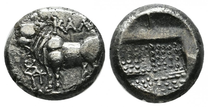 Bithynia, Kalchedon. ca.367-340 BC. AR Drachm (14mm, 3.87g). Bull standing left ...