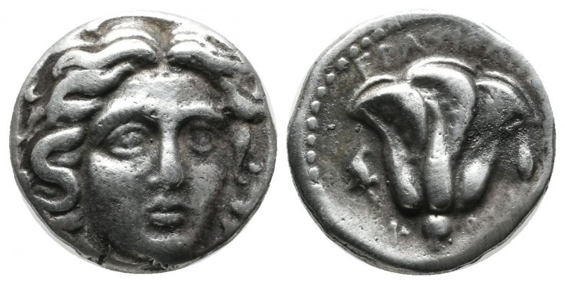Caria, Rhodes. ca.275-250 BC. AR Drachm (15mm, 3.36g). Erasikles, magistrate. He...