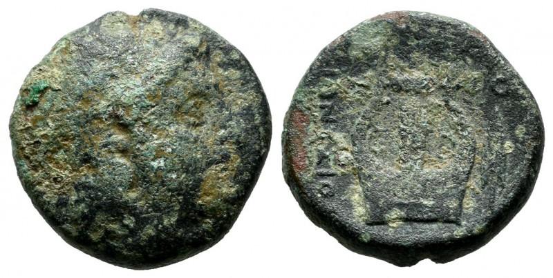 Greek Chalkous. ca.5th-4th centuries BC. Æ (17mm, 5.12g). Laureate head of Apoll...