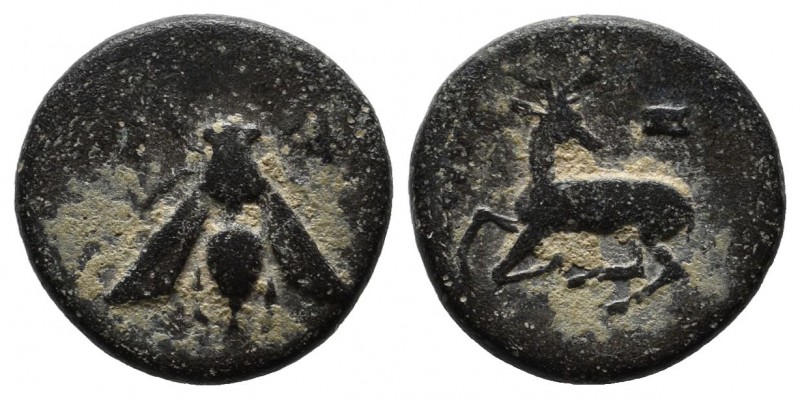 Ionia, Ephesos. 394-295 BC. Æ (14mm, 2.22g). E-Φ AΡIΣTONOMOΣ. Bee with straight ...