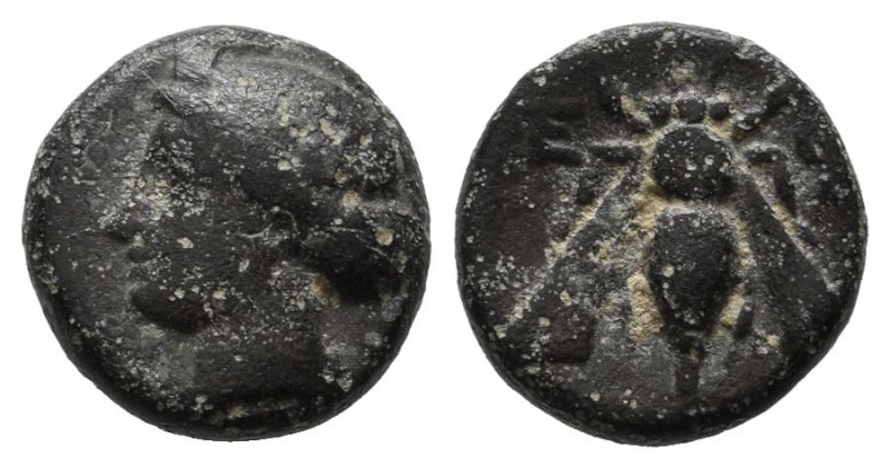 Ionia, Ephesos. ca.375-325 BC. Æ (10mm, 1.28g). Female head (Artemis?) left, wea...