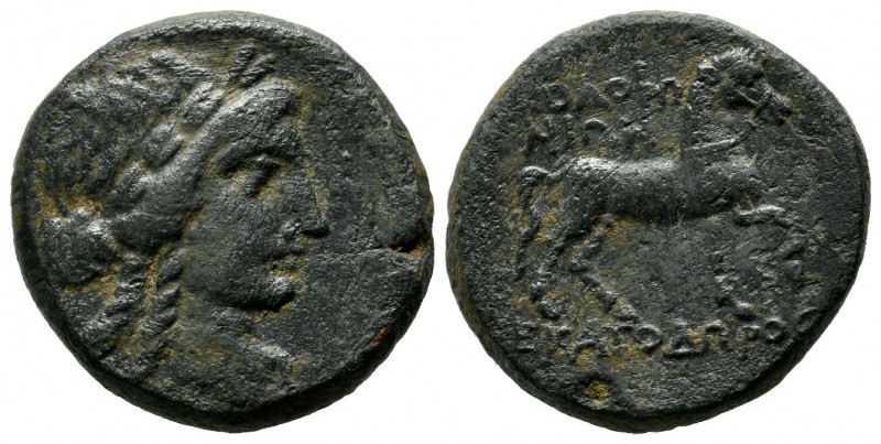 Ionia, Kolophon. ca.285-190 BC. Æ (23mm, 11.38g). Ekatodoros, magistrate. Laurea...
