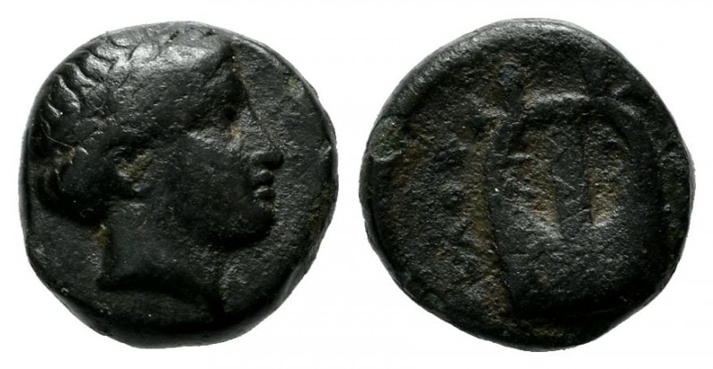 Ionia, Kolophon. ca.350-330 BC. Æ (10mm, 1.31g). Laureate head of Apollo right. ...