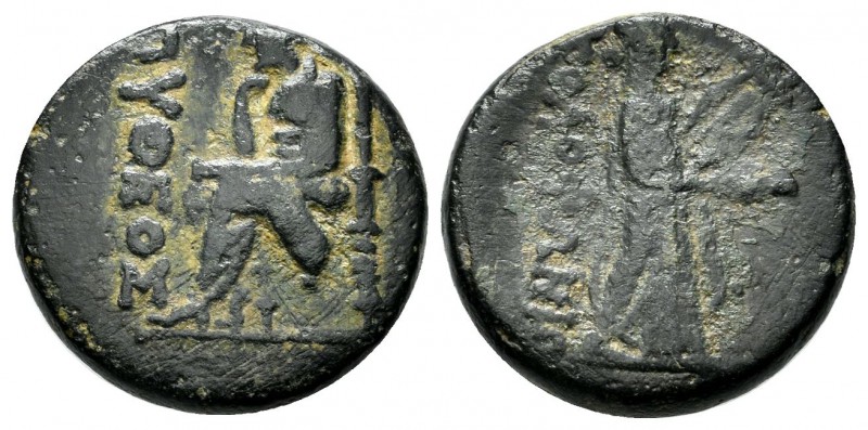 Ionia, Kolophon. ca.50 BC. Æ (18mm, 5.87g). Pytheos, magistrate. ΠΥΘΕΟΣ. Homer s...