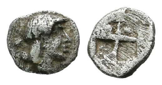 Ionia, Kolophon. ca.500-450 BC. AR Tetartemorion (5mm, 0.17g). Laureate head of ...