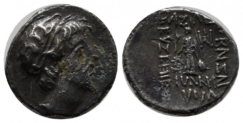 Kings of Cappadocia. Ariobarzanes III. 52-42 BC. AR Drachm (16mm, 3.03g). Diadem...
