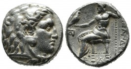 Kings of Macedon. Alexander III ‘the Great’. 336-323 BC. AR Tetradrachm (24mm, 16.90g). Head of Herakles right, wearing lion skin. / AΛEΞANΔPOY. Zeus ...