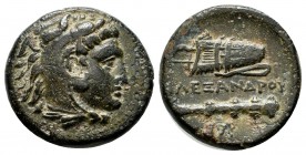 Kings of Macedon. Alexander III 'the Great', 336-323 BC. Æ (18mm, 5.55g). Maedonian mint, circa. 335-323 BC. - lifetime issue Head of Alexander as you...