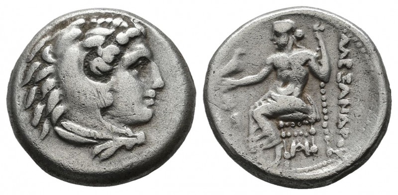 Kings of Macedon. Alexander III 'the Great', 336-323 BC. AR Drachm (16mm, 4.15g)...