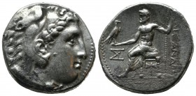 Kings of Macedon. Alexander III 'the Great', 336-323 BC. AR Tetradrachm (28mm, 16.95g). ca.300-295 B.C. Miletos. Head of Herakles right wearing lion's...