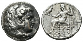 Kings of Macedon. Philip III Arrhidaios. AR Tetradrachm (25mm, 17.15g). In the name and types of Alexander III. Babylon, circa 323-318/7 BC. Head of H...