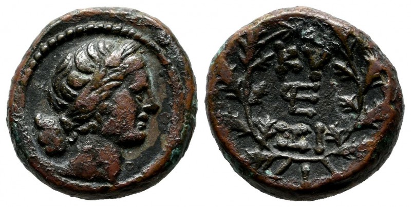Mysia, Kyzikos. ca.2nd-1st centuries BC. Æ (17mm, 6.11g). Laureate head of Kore ...