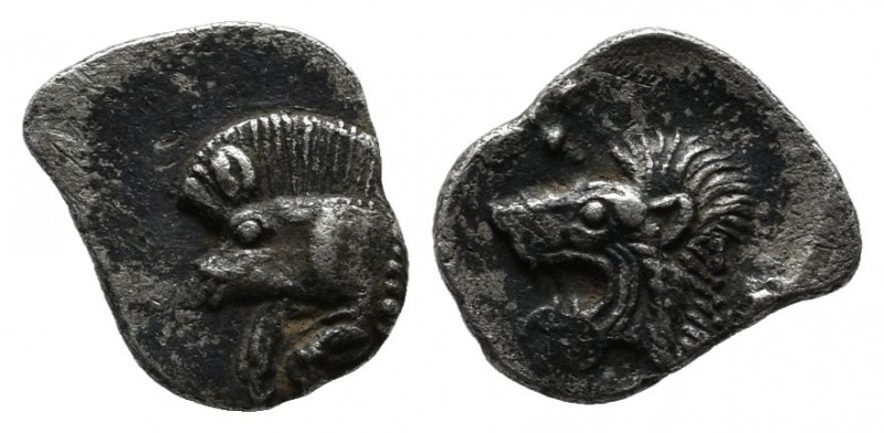 Mysia, Kyzikos. ca.480 BC. AR Hemiobol (10mm, 0.43g). Forepart of boar to left, ...