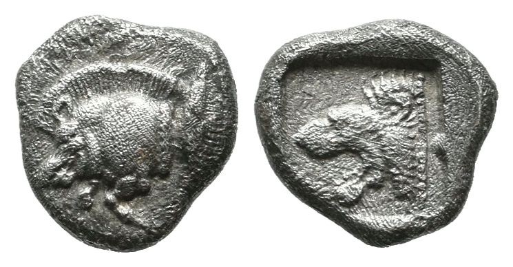 Mysia, Kyzikos. ca.480-400 BC. AR Tritartemorion (8mm, 0.62g). Forepart of boar ...