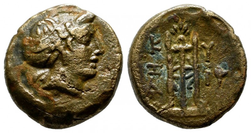 Mysia, Kyzikos. ca.4th-3rd centuries BC. Æ (12mm, 5.15g). Veiled head of Kore So...