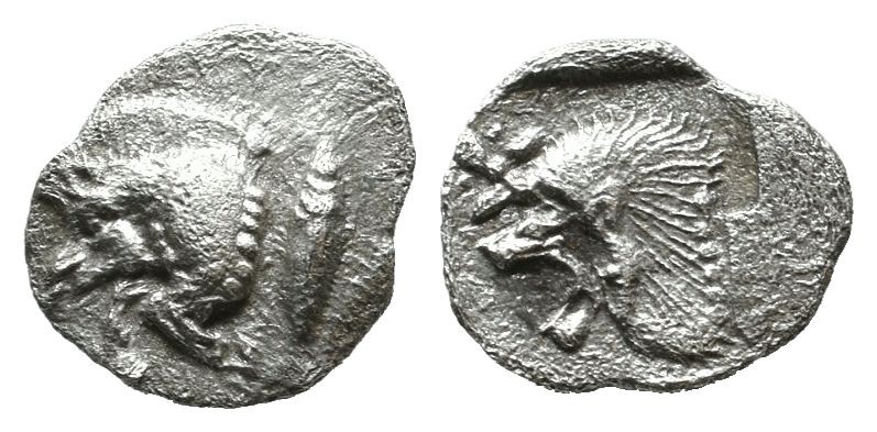 Mysia, Kyzikos. ca.525-475 BC. AR Tetartemorion (5mm, 0.25g). Forepart of boar r...