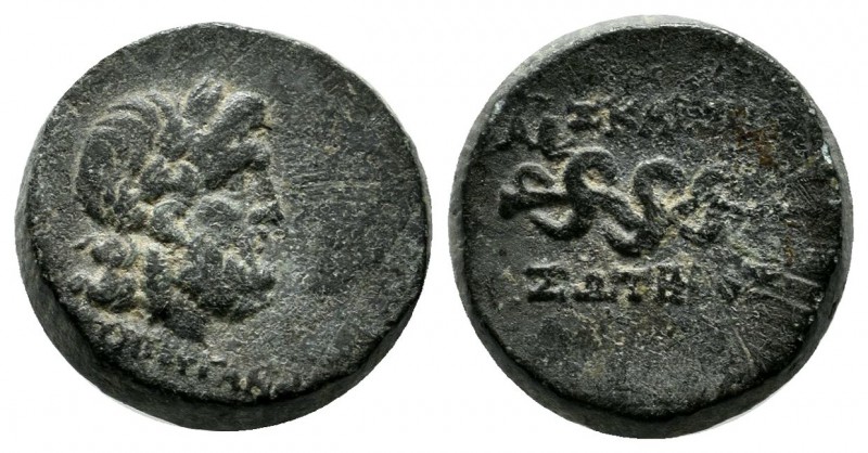 Mysia, Pergamon. ca.133-27 BC. Æ (15mm, 5.24g). EΠI ΠEΡΓAMOY below. Laureate and...