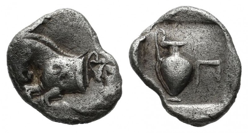 Mysia, Proconnesus. ca.400-280 BC. AR Obol (9mm, 0.62g). Forepart of horse left;...