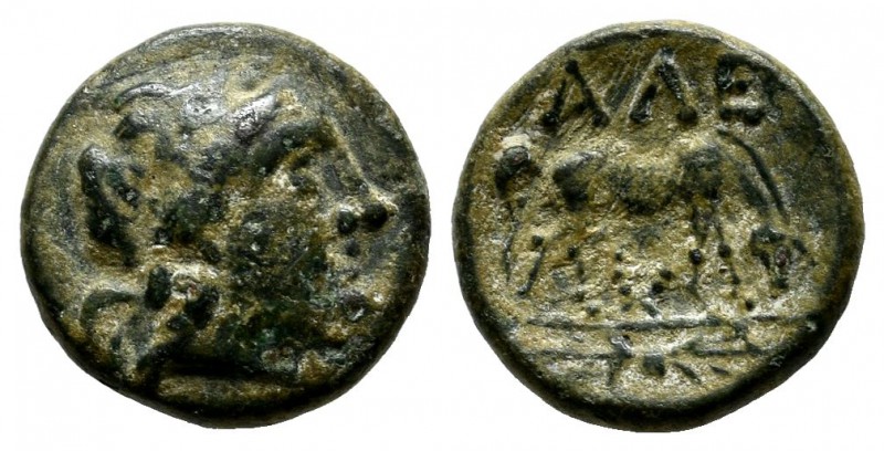 Troas, Alexandreia Troas. ca.261-227 BC. Æ (11mm, 1.26g). Laureate head of Apoll...