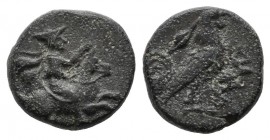 Troas, Dardanos. ca.4th-3rd century BC. Æ (10mm, 1.55g). Horseman right / Cock standing right. SNG Copenhagen 293.