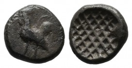 Troas, Dardanos. ca.late 6th-early 5th centuries BC. AR Obol (8mm, 0.65 g). Cock standing left / Incuse with crosshatch design. SNG Ashmolean 1119.