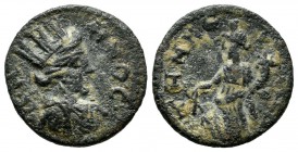 Aeolis, Temnos. Pseudo-autonomous. Time of Valerian and Gallienus, AD.253-268. Æ (17mm, 2.75g). THMNOC. Turreted bust of Tyche right. / THMNEITΩN. Tyc...