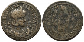 Cilicia, Tarsos. Tranquillina, AD.241-244. Æ (31mm, 18.04g). CABINEIAN TΡANKYIΛΛEINAN CEB. Diademed and draped bust right, set on crescent. / TAPCOV M...