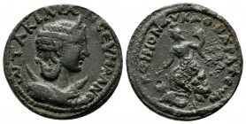 Lycaonia, Barata. Otacilia Severa, wife of Philip I. Augusta, AD.244-249. Æ (22mm, 7.93g). ωTAKIΛIA-N CEVHPAN C[EB]. Draped bust right, wearing stepha...