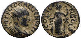 Lycaonia, Iconium (as Claudiconium / Eikonion). Gallienus, AD.253-268. Æ (22mm, 6.64g). Radiate, draped and cuirassed bust right / ICONI-EN CO-LO / S ...