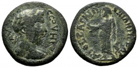 Lydia, Bagis (Bageis). Septimius Severus, AD.193-211. Magistrate (Archon) Diogenes. Æ (23mm, 6.96g). AV K Λ CE - CEOVHPOC. Laureate, draped, and cuira...