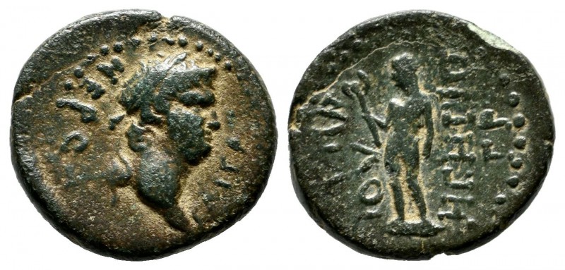 Lydia, Hypaepa. Nero, AD.54-68. Æ (15mm, 2.61g). Gauis Ioulios Hegesippos, gramm...