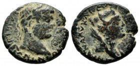 Mesopotamia, Caracalla, AD.198-217. Æ (19mm, 5.25g). [M AN]TONINVS P F AVG. Laureate head right. / [COI MET ANTO]-NINIANA AVR ALEX. Turreted and veile...