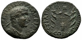 Mysia, Kyzikos. Valerian I, AD.253-260. Æ (22mm, 5.53g). CΩCTΡATOΥ (magistrate). AVK ΛIK Λ VAΛEPIANOC. Laureate, draped, and cuirassed bust right. / C...