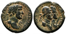 Phoenicia, Tripolis. Hadrian, AD.117-138. Æ (23mm, 9.82g). ΑΥΤΟΚΡ ΚΑΙСΑΡ ΤΡΑΙΑΝΟС ΑΔΡΙΑΝΟС. Laureate bust of Hadrian right, with slight drapery. / ΤΡΙ...