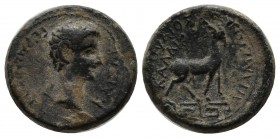 Phrygia, Apameia. Tiberius, AD.14-37. Æ (15mm, 3.83g). Gaios Ioulios Kallikles, magistrate. ΓEPMANIKOΣ KAIΣAP. Bare head of Germanicus right / IOYΛIOΣ...