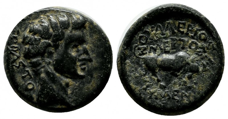 Phrygia, Eumeneia. Tiberius, AD.14-37. Æ (17mm, 4.90g). Valerios Zmertorix, magi...