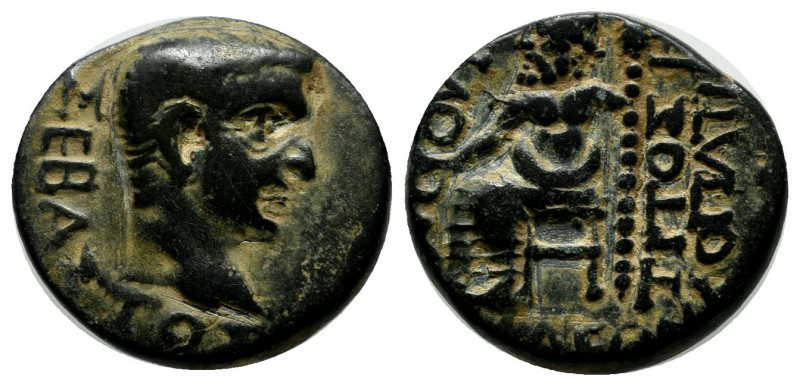 Phrygia, Philomelium. Tiberius, AD.14-37. Æ Hemiassarion (16mm, 4.53g). T. Philo...
