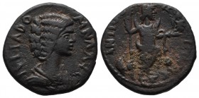 Pisidia, Antiochia. Julia Domna (Augusta), AD.193-217. Æ (21mm, 5.20g). IOYΛIA ΔOMNA AVG. Draped bust right, hair in horizontal waves, large bun on ba...