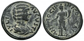 Pisidia, Antiochia. Julia Domna (Augusta), AD.193-217. Æ (23mm, 6.54g). IVLIA AVGVSTA, draped bust of Domna right with elaborately waved hairdo / ANT-...