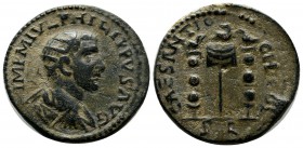 Pisidia, Antiochia. Philip I Arab, AD.244-249. Æ (26mm, 10.84g). IMP M IVL PHILIPPVS AVG. Radiate, draped, and cuirassed bust right. / CAES ANTIO-CH C...