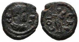 Pisidia, Kremna. Geta, AD.198-209 (as Caesar under Septimius Severus). Æ (14mm, 2.35g). CЄ ΓЄT. Bareheaded, draped and cuirassed bust right. / COL CRE...