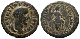 Pisidia, Seleucia. Maximinus Thrax, AD.235-238. Æ (25mm, 7.83g). AV K Γ IOV MAZIMI A. Laureate, draped and cuirassed bust right / KΛAVΔIOCЄΛЄVKЄUN. Mê...