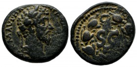 Seleucis and Pieria, Antiochia ad Orontem. Marcus Aurelius (As Caesar) AD.139-161. Æ (21mm, 10.18g). AVT K M AVPHΛ ANTΩNINOC CEB. Laureate head right ...