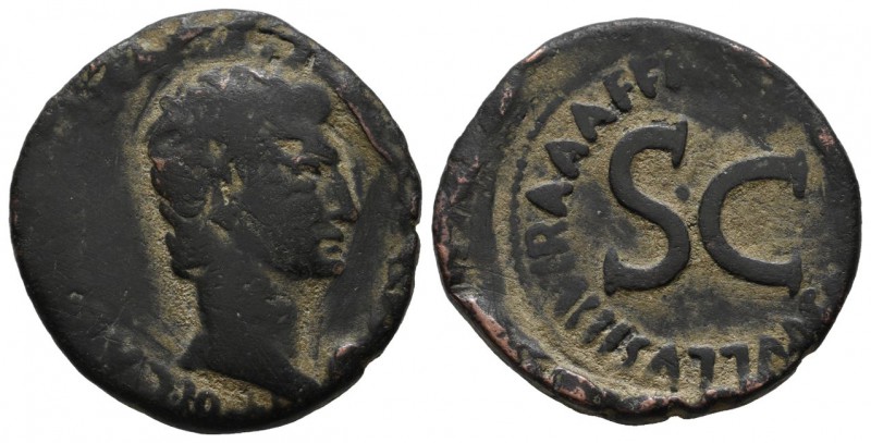 Augustus, 27 BC-AD.14, Rome. Æ (27mm, 10.52g). CAESAR AVGVST PONT MAX TRIBVNIC P...