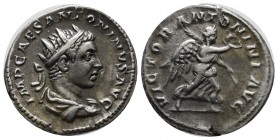 Elagabalus, AD.218-222. AR Antoninianus (21mm, 5.41g). Rome. IMP CAES ANTONINVS AVG. Radiate, draped and cuirassed bust right. / VICTOR ANTONINI AVG. ...