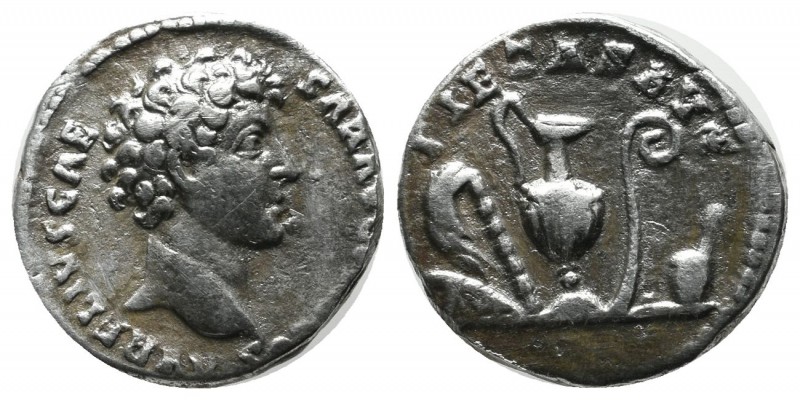 Marcus Aurelius (as Caesar) AD.139-161. AR Denarius (16mm, 3.23g). Rome. AVRELIV...