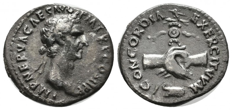 Nerva, AD.96-98. AR Denarius (19mm, 3.47g). Rome. IMP NERVA CAES AVG P M TR P CO...