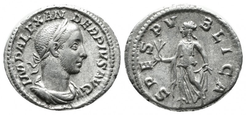Severus Alexander, AD.222-235. AR Denarius (19mm, 2.87g). Rome. IMP ALEXANDER PI...